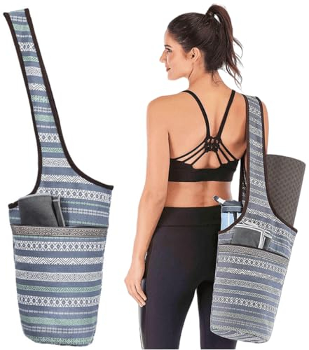 JOYHAZE Yogamatten-Tasche mit großer Tasche, große Kapazität, Pilates-Matte, Tragetasche für Frauen, Sport, Fitnessstudio, Einkaufen, leicht zugänglich und leicht, passend für die meisten Matten