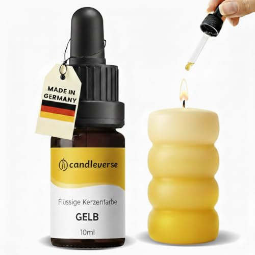 Candleverse Premium Flüssige Kerzenfarbe [Gelb] | Hochkonzentrierte Farbe für DIY Kerzenherstellung | 10ml Flasche