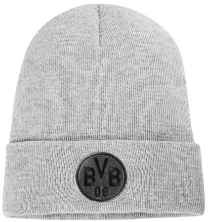Dortmund Borussia BVB Logo Beanie hellgrau