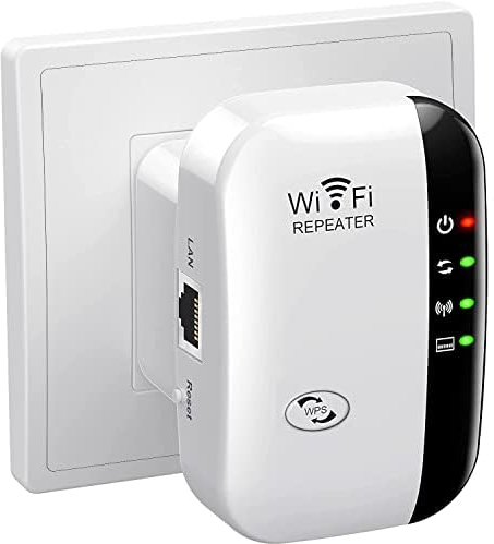 Ripetitore WiFi, estensore di segnale WiFi con modalità ripetitore/AP, portata fino a 4.000 piedi quadrati, estensore a lungo raggio con porta Ethernet per connettere tutti i dispositivi WLAN