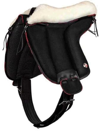 Brama West Pioneer - Bareback per equitazione UNICA con lana - Super Soft - Made in Italy - Colore nero, taglia Pony