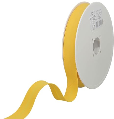 Les Petits Rubans Schrägband – 20 mm breit, gefaltet 10 mm, 25 m Rolle, 50% Baumwolle, 50% Polyester, Bordüre zum Nähen, Banner, Polster, Möbel, Paspeln, Kleidung, Decken