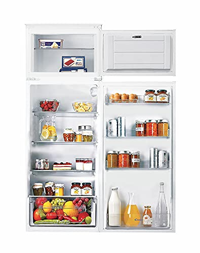 Candy CFBD 2450/5EH Einbau-Kühlschrank mit Gefrierfach/Schlepptürtechnik/Zweitürig/Nische 144 cm / 205 Liter/Kühlteil 169 Liter/Gefrierteil 36 Liter / 1 Gemüseschubladen / 4 Glasplatten