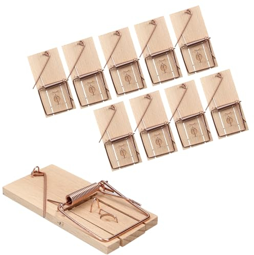VonBueren 10 x Trappola per topi | Trappole topi in legno | Prodotto in Germania