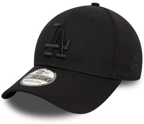 New Era Monochrome 39Thirty Cap LA Dodgers Schwarz Schwarz, Size:M/L