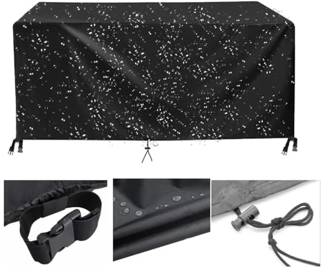 Leju Art Abdeckung für Gartenmöbel 420D Oxford Schwarz Gartenmöbel Abdeckung Wasserdicht Abdeckplane Winterfest Schutzhülle Gartentisch Abdeckung für Möbelsets Tische und Stühle430x290x71cm/LxWxH