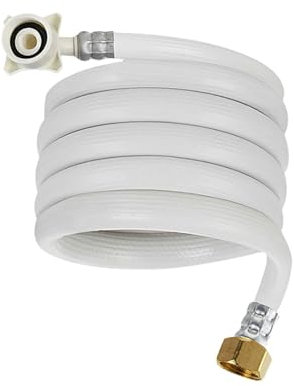 Baoblaze Faucet Hoses 4-6 Point Screw Port Portable Leakroof Hot Cold Water Inlet Hoses Water Inlet Hose Connector for Washing Machine, 1.2m