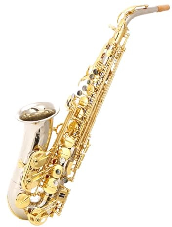 Saxophone Professionnel Altsaxophon in Es-Weißkupfer-Material Goldlack Platin hochwertiger Weißkupfer-Lack