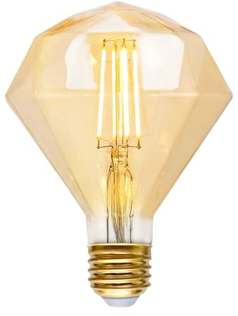 SD LUX G40 LED Edison Glühbirne 5W 500lm Equi50W E27 2700K 1Stück | Nichtdimmbar Übergroße dekorative Glühbirne mit Filament Vintage CRI>90 ideal für Wohnzimmer Schlafzimmer Pendelleuchten