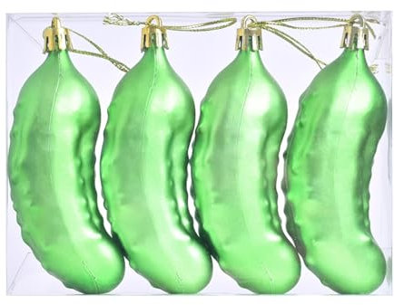 Weihnachtsschmuck mit Gurken, Essiggurken für den Weihnachtsbaum, Weihnachtsdekoration für Zuhause, grüne Weihnachtsdekoration, eingelegte Weihnachtsdekoration, traditionelles Paar