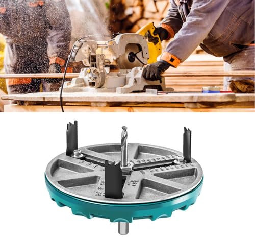 WEISHENG Kit de scie-cloche réglable avec 12 lames, outil d'ouvre-trou rond polyvalent pour le travail du bois, coupe-trou réglable de 4,5 à 12,7 cm de diamètre, idéal pour la coupe de cloisons sèches