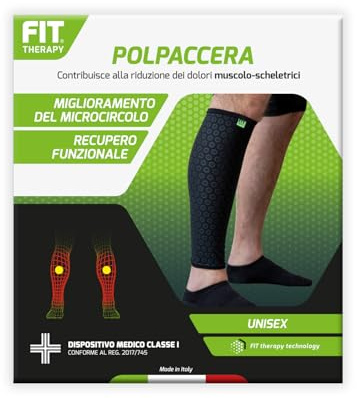 FIT THERAPY - Polpaccera compressione uomo e donna- Dispositivo medico per circolazione e gambe gonfie - Dolori muscolari e articolari - Senza farmaci, traspirante, lavabile fino a 300 volte