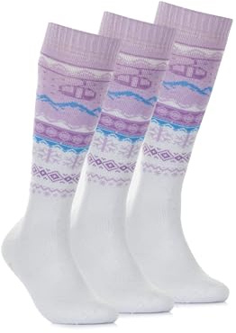 Surfanic Pro Tech 3pk Fairisle Socks (UK, Numeric, 4, 7, Regular, Regular, Ice Lilac)