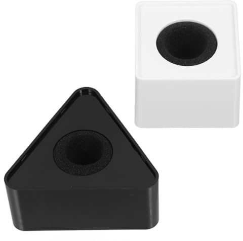 Didiseaon Portable Abs Microphone Logo Flag Station Triangle Shaped Interview Mic Holder for Professional Broadcast Large Logo Display Area Easy Carry Design 2 Pcs