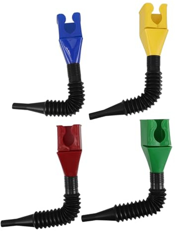 ULTECHNOVO Imbuto di Plastica per Benzina 4 Pezzi Robusto e Pieghevole con Tubo Flessibile e Clip senza Fuoriuscite per Rifornimento e Manutenzione Auto