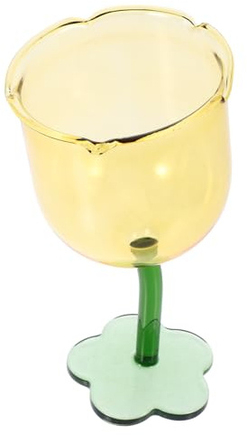 GLEAVI Verre à Vin Forme De Fleur Gobelets à Vin Décoratifs Tasses Verre Réutilisables Pour Boissons Mariages