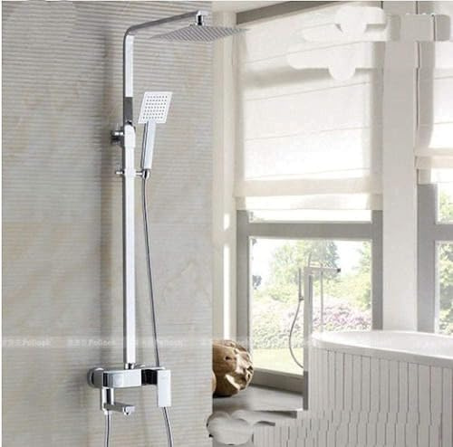DECAKE Ensemble de Robinet de Douche à Effet Pluie en Laiton chromé, mitigeur de Baignoire et de Douche, Colonne de Douche