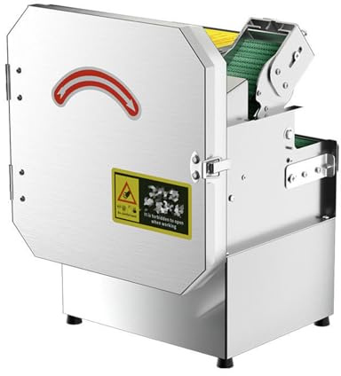 Cortadora de Verduras Eléctrica Rebanadora de Verduras Eléctrica con Puerto de Alimentación de 70 Mm Cortadora de Frutas Comercial Ajustable Cortador Comercial