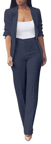 Elegant elegant kurvig kostym formell kavaj business lättviktsbyxor och jacka plus size långa ärmar kostymer kontorskläder mode arbete kostymjackor