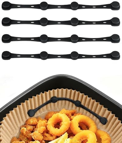 Imanes para Papel de Hornear Airfryer, Paquete de 4 Imanes de Silicona Evitan que el Papel para Hornear cubra los Alimentos, Accesorios para Freidora de Aire Caliente para Ninja, Philips