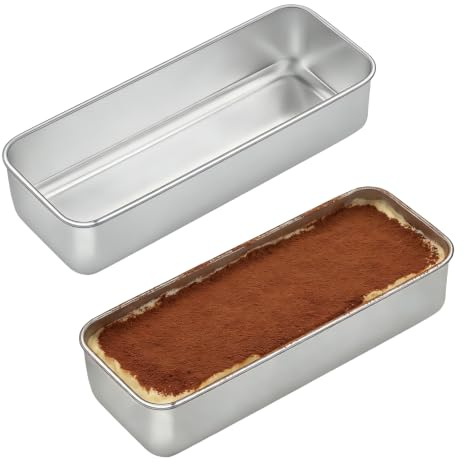 WIYETY 2 moldes de acero inoxidable para panadería de acero inoxidable: rectangulares para pan tostado, molde para hornear, apto para lavavajillas, molde para pan, tortas y tostadas (33 x 15 x 6,5 cm)