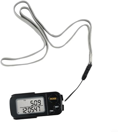 Gdfnmogo Contapassi con clip, pedometro elettronico per camminata e corsa, contapassi a 6 cifre con kcal, km e display, ABS Mater