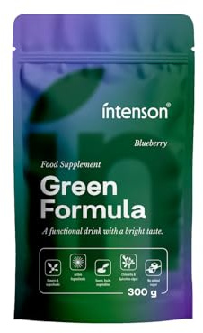 Intenson Green Formula, Mirtillo, Super Greens in Polvere, 300 g