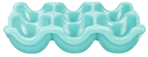DOITOOL Organizer Certificato Porta Uova 6 Scomparti Verde in Ceramica Contenitore Robusto Vassoio per Frigorifero e Piano Cucina per Uova di Gallina