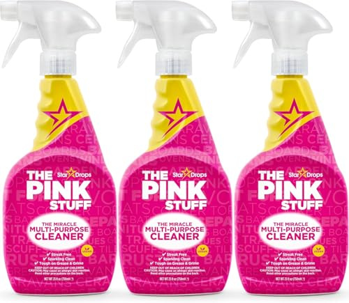 The Pink Stuff Miracle Multi-Purpose Cleaner Triple Pack | Removes Grease, Grime, and Stains on Kitchens, Bathrooms, Floors, and More - 3x 750ml Bottles