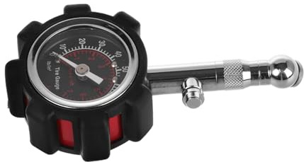 TOMETURE Misuratore di Pressione Pneumatici Auto ad Alta Precisione Quadrante Meccanico, Design Elegante in Rame, Materiale Metallico e Gomma, per Controllo Pneumatici Auto