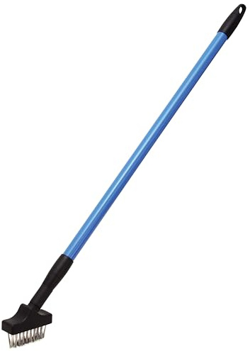 CFH Unkrautbürsten-Set UBS 670 mit Fugen- und Flächenbürstenkopf - Fugenbürste mit Teleskopstiel 82-143 cm, Moos, Gras und Unkraut mühelos entfernen