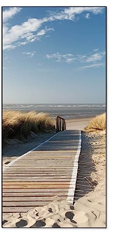 banjado® Magnettafel 37 x 78cm / Magnetwand aus Metall/Magnetpinnwand als Memoboard/Pinnwand Magnettafel Küche, Büro, Kinderzimmer inkl. 4 Magnete & Montageset - Motiv Dünen