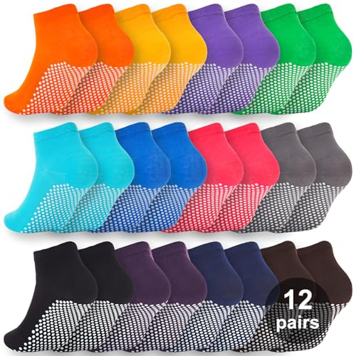 WANZHIHUI Grip Socks for Women & Men- Grippy Socks Pilates Non Slip Socks for Elderly Women Hospital Yoga