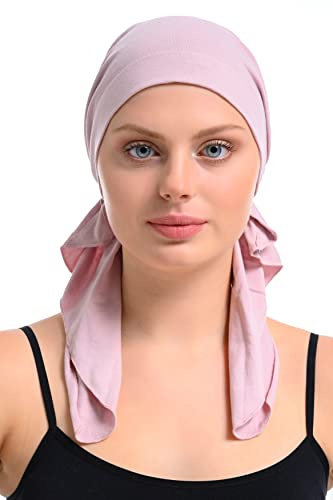 Vorgebundenes Bambus Bandana – Chemo Kopfbedeckung für Damen | Chemo-Bandana bei Haarausfall, vorgebunden und sofort tragbar, aus Bambus & Baumwolle für empfindliche Kopfhaut