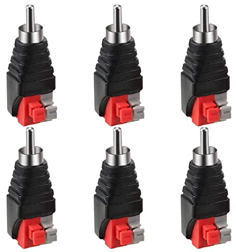 6 PCS Phono RCA maschio ad altoparlante AV Audio Tipo Di Pressa A Molla Altoparlante Rca Maschio A Av Altoparlante Phono Rca Maschio A Av per CCTV Audio And Video RCA maschio a AV 2 viti femmina