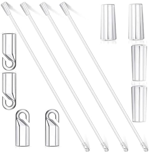 WANGCL 30,5 cm 4 Stück Jalousien Vertikale Jalousien Ersatzteile Jalousien mit Haken und Griff Klar Kunststoff Jalousie für Zuhause Tür Fenster Zugzubehör