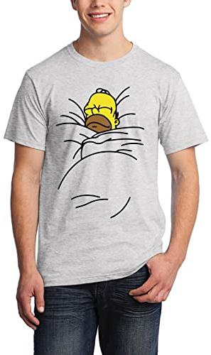 Bollito de Canela Homer - Camiseta de Manga Corta (XL, Gris)