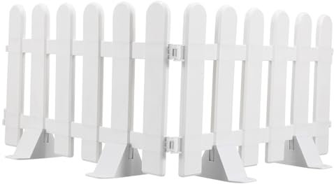 Yardwe 2pcs Plastic Fence Courtyard Indoor Garden Edging Border Decorative Landscape Small Fence Base for Tree Flower Bed