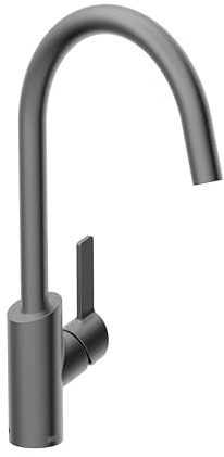 Bristan Maple Kitchen Tap, Gun Metal, MPL EFSNK GM | Swivel spout, Top fix EasyFit installation, Eco Start saves energy, Single lever, Kitchen mixer tap, Lifetime Cover