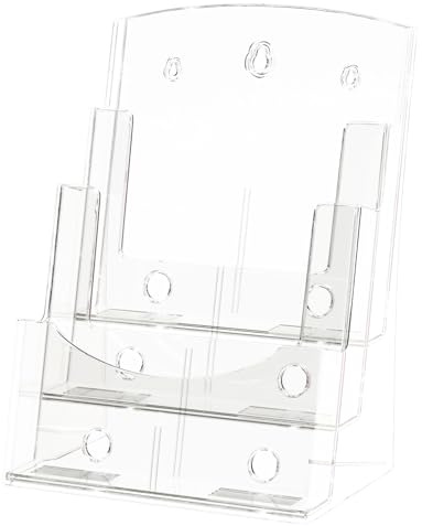Viymgit Acrylic Brochure Holder 8.5 x 11 inches, 3 Tier Clear Plastic Flyer Holder Display Stand, Wall Mount/Countertop Literature Organizer for Documents, Pamphlets, Booklets, and Menu