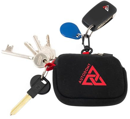 AUTODOMY Motorrad Schlüsselanhänger | Schlüsseltasche für Motorrad Kratzfest | Schlüsseletui mit Innen und Außenring 11x8x1 cm