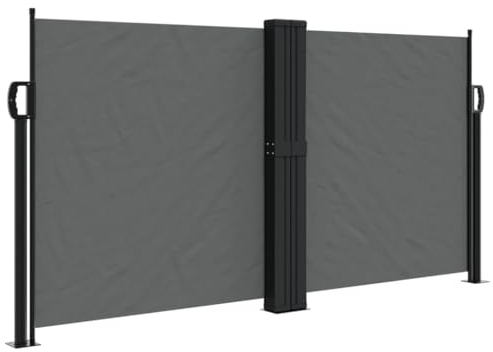 vidaXL Seitenmarkise, Sichtschutz Ausziehbar, Windschutz Sonnenschutz für Garten Balkon Terrasse, Seitenrollo Seitenwandmarkise, Anthrazit 120x600cm