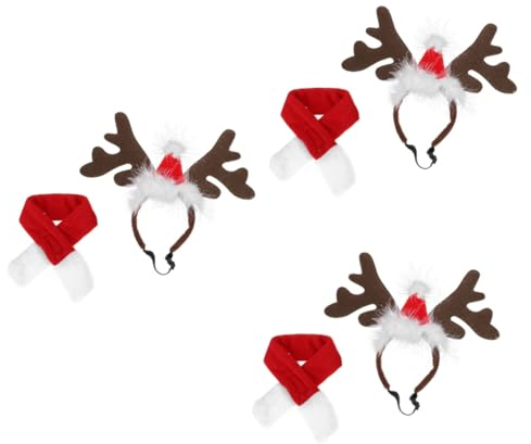 BESPORTBLE 3sätze Weihnachtsaccessoires Für Haustiere Katzenmütze Und Hundeschal Kuscheliges Material Für Festliche Anlässe Wiederverwendbar Und Langlebig