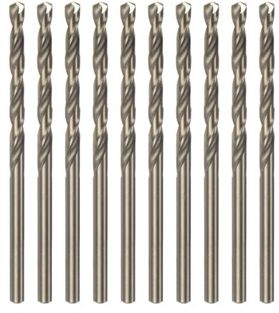 sourcing map 10 punte da trapano in cobalto da 3,8 mm, M35, ad alta velocità, in acciaio HSS, per metalli durissimi, acciaio inossidabile, rame, legno, plastica e altri materiali duri