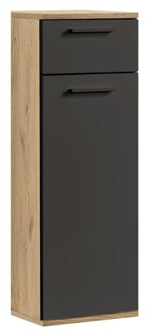 mokebo Badezimmerschrank 'Der Matrose' (91x33x34 cm) Made in Germany, Bad-Beistellschrank schmal, Badschrank, Nischenschrank oder Midischrank fürs Bad aus Holz in Sonoma Eiche