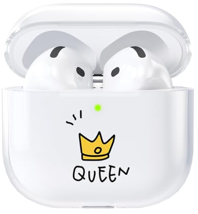 AKABEILA Hülle Kompatibel mit Apple AirPods 4 Transparente Schutzhülle Weich TPU mit Niedliches Design AirPods 4 Gen 2024 USB-C Ladehülle LED Front Sichtbar