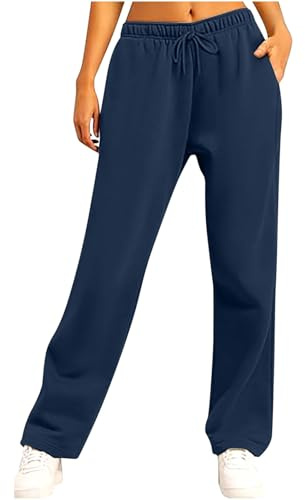 Pantaloni Tuta Donna Pile Offerta Elegante Invernali Pantaloni da Lavoro Cotone Pantaloni Sportivi Trekking Leggeri Elastico Pantalone Curvy per Ufficio Jogging Yoga Casual All'Aperto Trekking Y2K