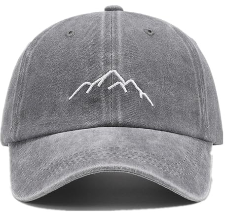 LANLYLGQ Baseballkeps snapback basebollkeps unisex män kvinnor vintage broderi UV skydd dockare keps solhatt, Berggrå, one size