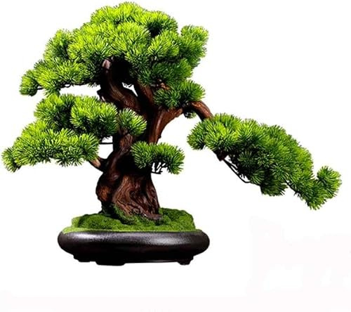 XBDLYQBD Artificial Bonsai Tree Fake Plant Decoration Living Room Simulation Plant Bonsai Indoor Welcome Pine Green Plant Potted Large Fake Tree Desktop Micro Landscape Decoration Decoration