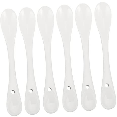 KICHOUSE 6pcs Ceramic Stirring Spoons for Dessert Cake and Juice for Household Supplies and Cream Kitchen Utensils for Serving Spoons Use Scenarios